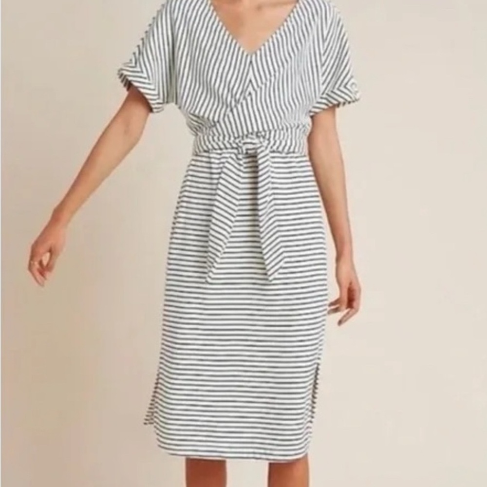 Striped V-Neck Dress